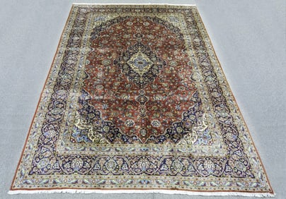 Handmade Persian Kashan 9.7x13.0