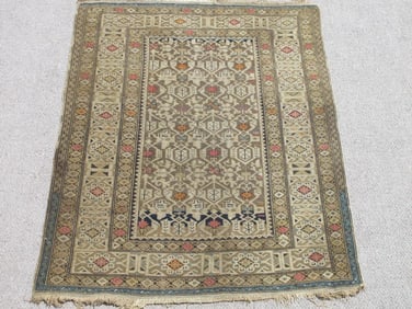 Unique Untouched Antique Wool on Wool Shirven 4x5.1