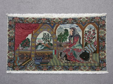 Semi Antique Pictorial Persian Tabriz 3.4x4.9