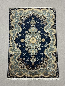 Hand Woven Floral Persian Kashan 4.6x7.1