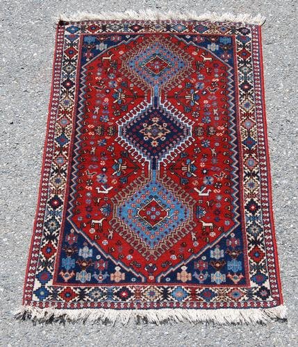 HAND WOVEN NICELY CONTRASTED PERSIAN YALAMEH (1 of 4)