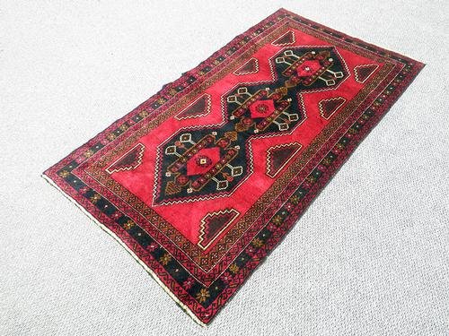 Splendid Semi-Antique Persian Balouch 3.6 x 6.2: Splendid Semi-Antique Persian Balouch 3.6 x 6.2 ft. 100% natural, hands woven, vegetable dye, made of wool pile on cotton foundation. The waver has incorporated a three central medallion in a geometri