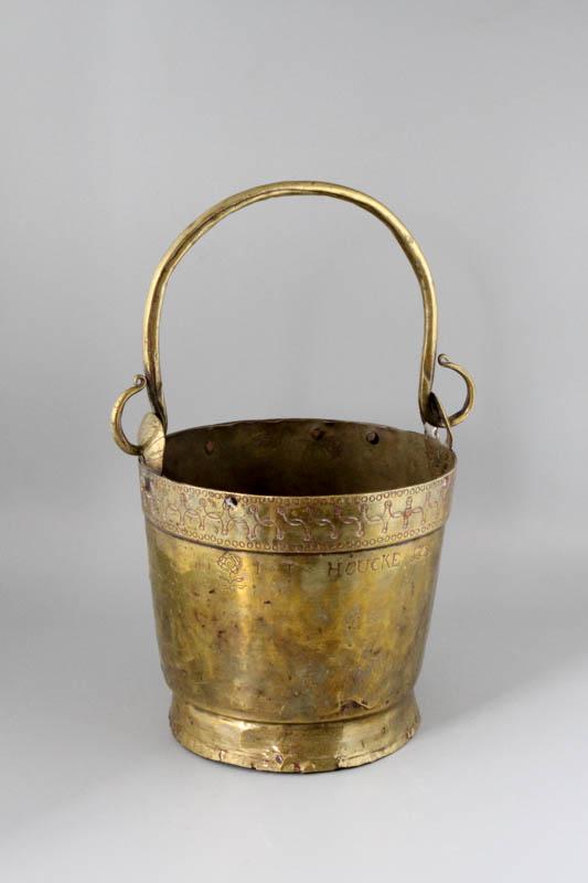 Brass Ash Bucket Signed I.t. Houcke 1781