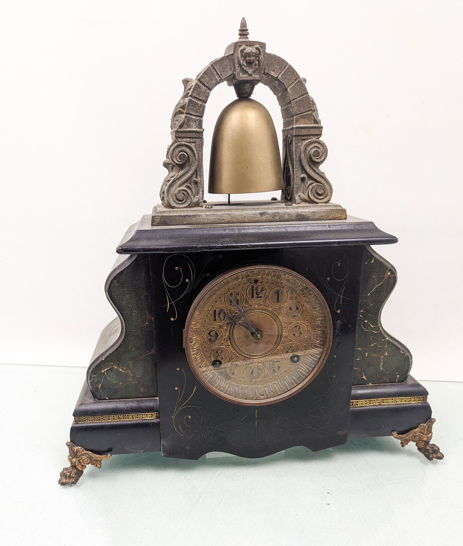 Antique Gilbert Curfew Bell Top Model Mantel Clock: Antique Gilbert Curfew Bell Top Model Mantel Clock Literature Brooks Auction is not responsible for outbids. Questions? Call the office at (856) 694-2960 or email us directly at info@brooks.auction.