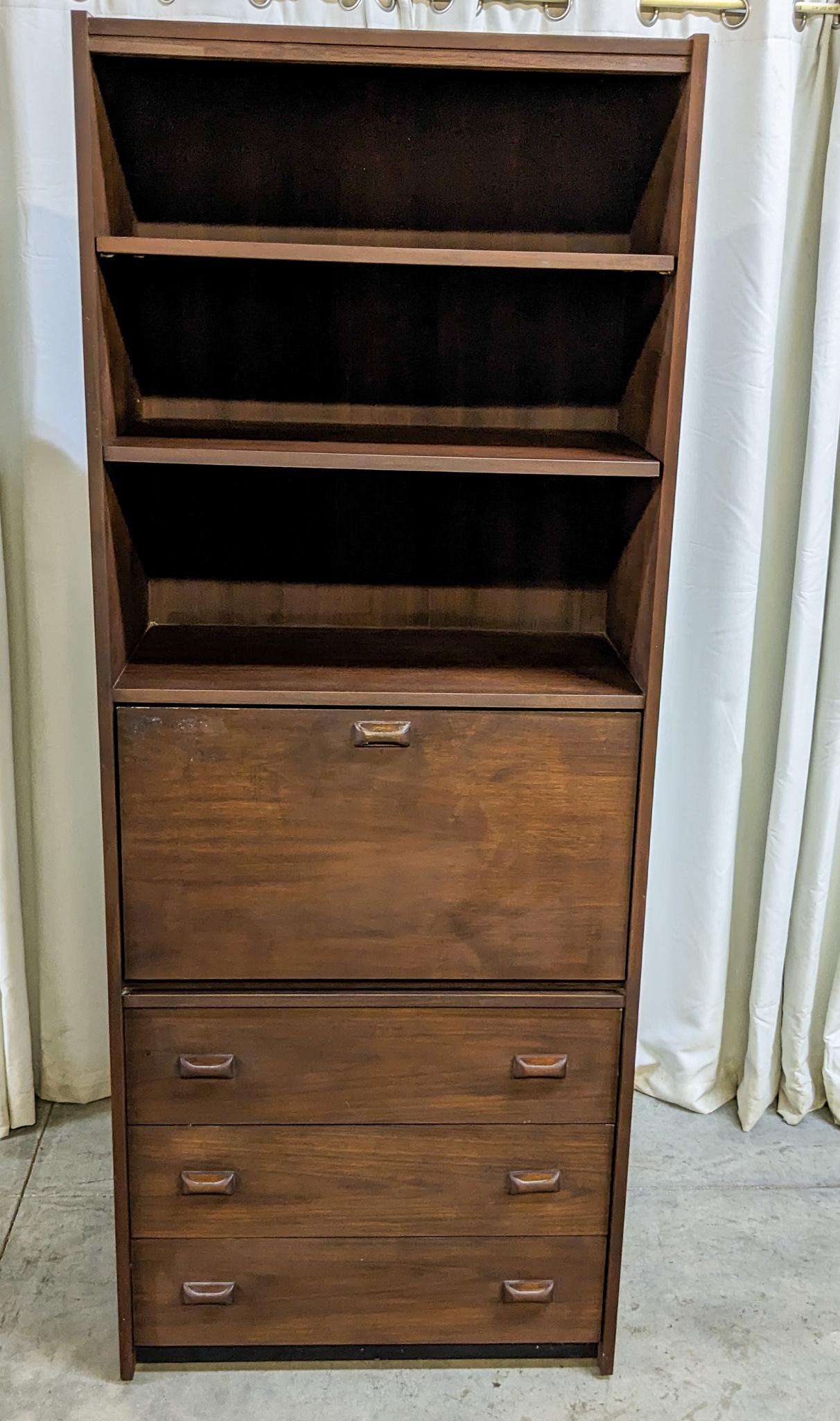 Mid Century Modern MCM Teak Secretary Desk: Mid Century Modern MCM Teak Secretary Desk Size 76.5" x 30" x 15" Literature Brooks Auction is not responsible for outbids. Questions? Call the office at (856) 694-2960 or email us directly at info@