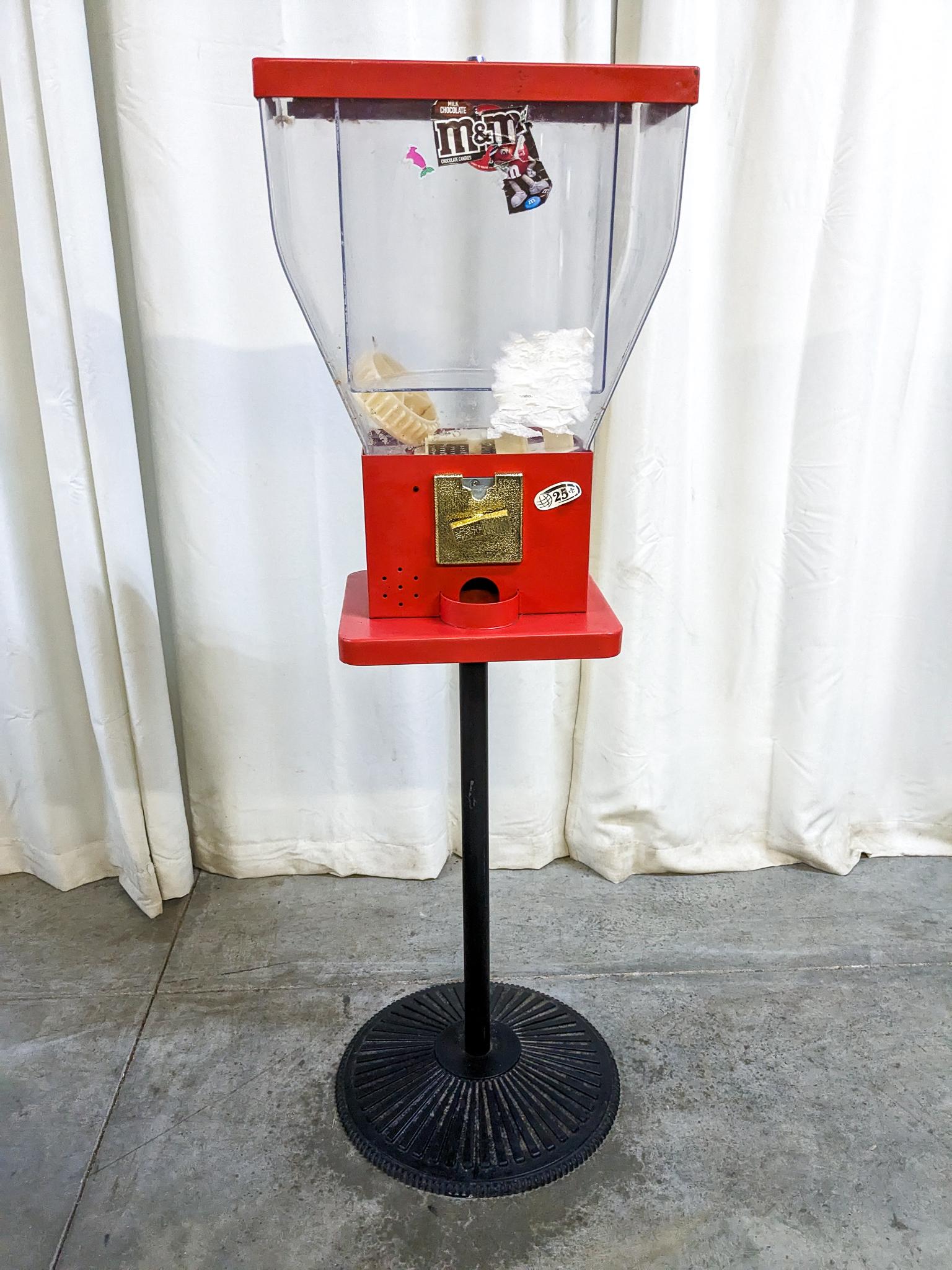 Standing Vintage Candy M&M .25 Cent Dispenser (1 of 2)