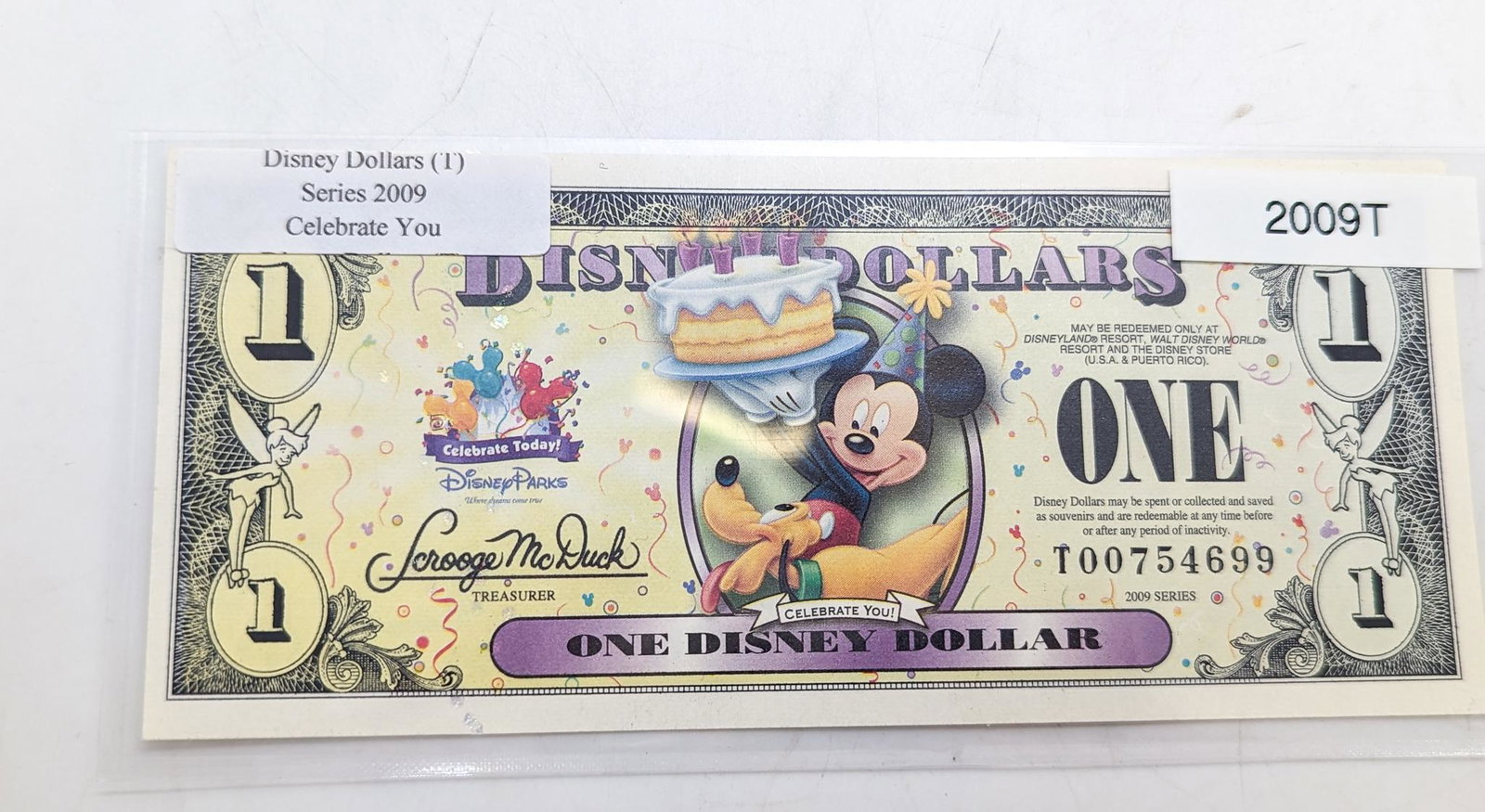 Disney Dollar 2009 T Celebrate You: Disney Dollar 2009 T Celebrate You Literature Brooks Auction is not responsible for outbids. Questions? Call the office at (856) 694-2960 or email us directly at info@brooks.auction. • Please re