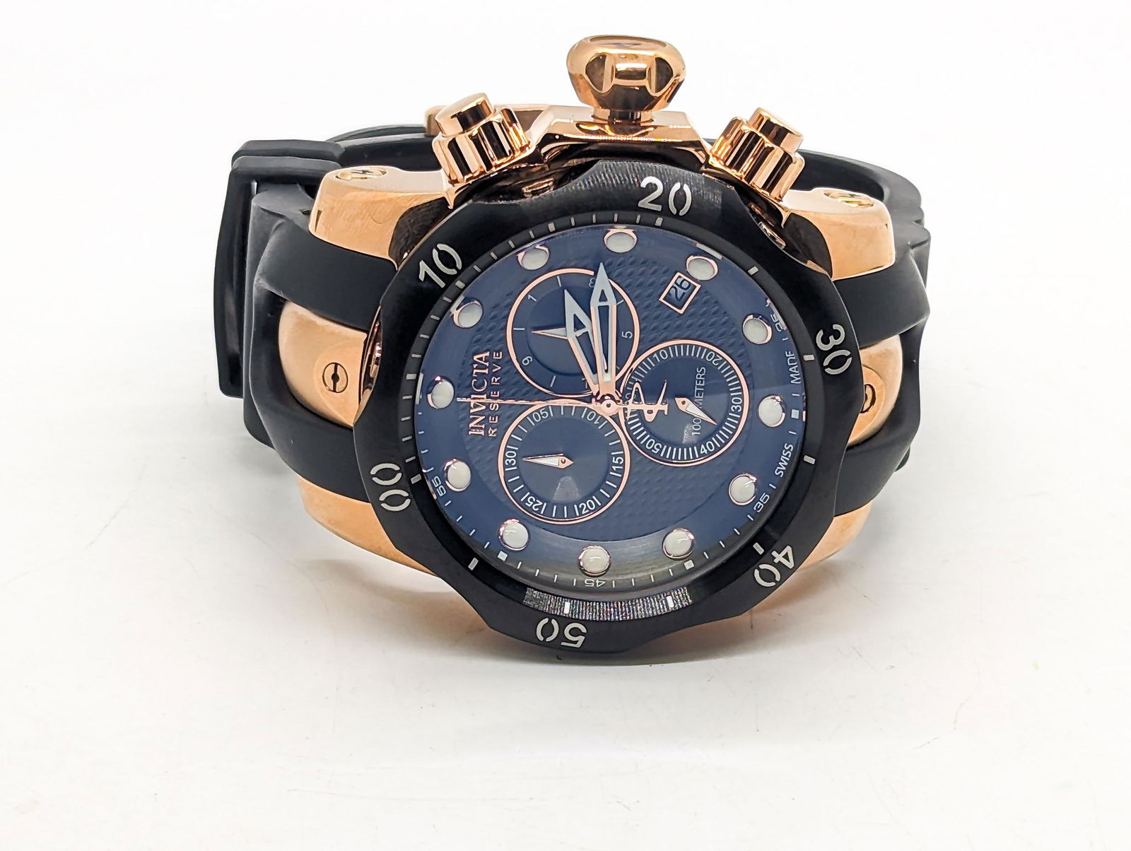 Invicta Venom Men's Watch, Reserve: Invicta Venom Men's Watch, Reserve, model 16152, Swiss Quartz movement, 1000M water resistance, second hand is ticking as of photographing Literature Brooks Auction is not responsible for outbids. Qu
