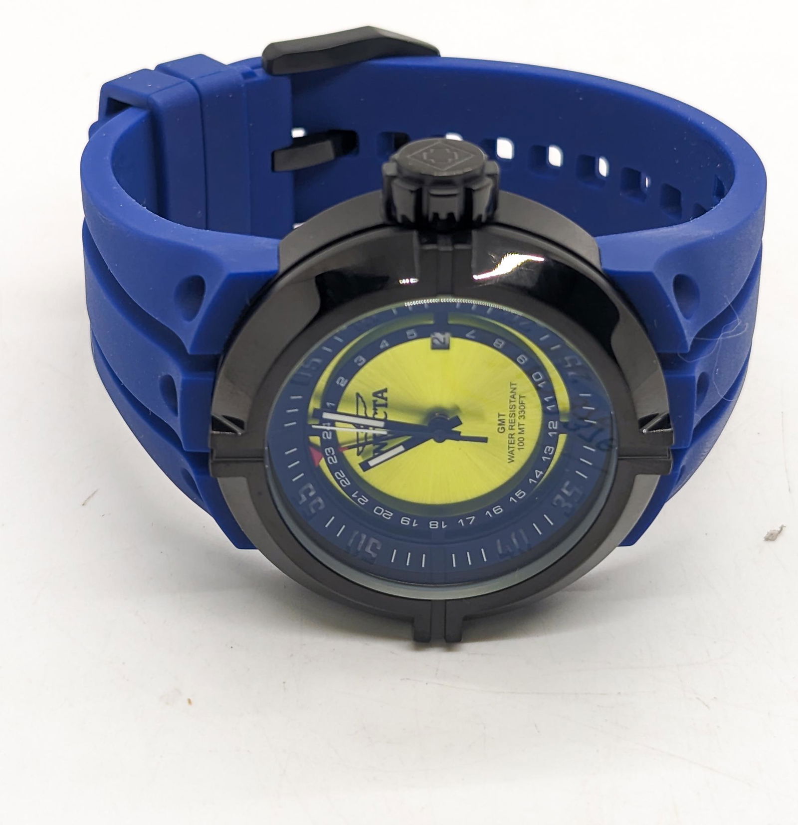 Invicta I-Force Men's Watch: Invicta I-Force Men's Watch, model 11332, with Swiss Quartz movement, blue with yellow face Literature Brooks Auction is not responsible for outbids. Questions? Call the office at (856) 694-2960 or e
