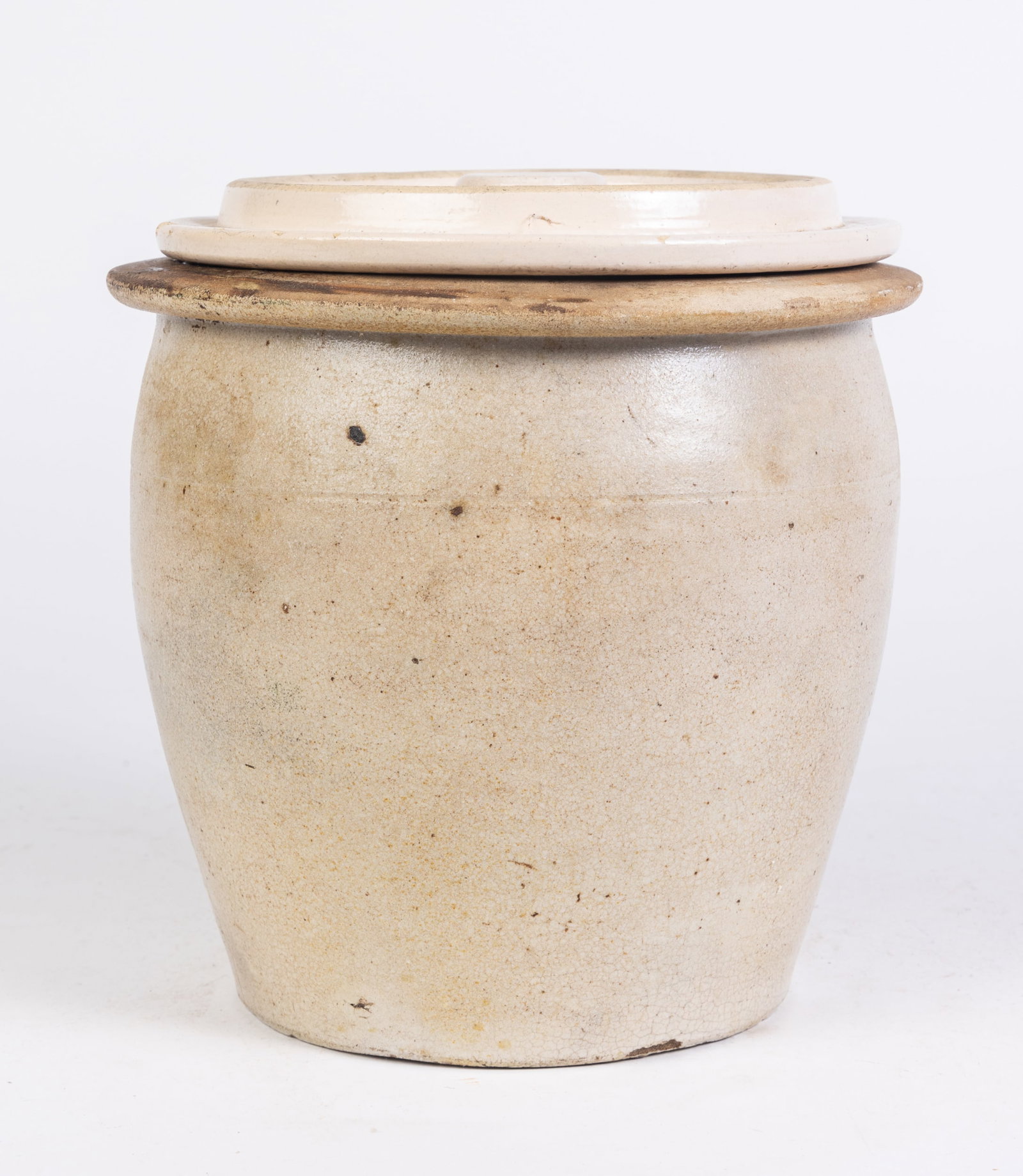 Salt Glazed Crock with Lid: Salt Glazed Crock with Lid
