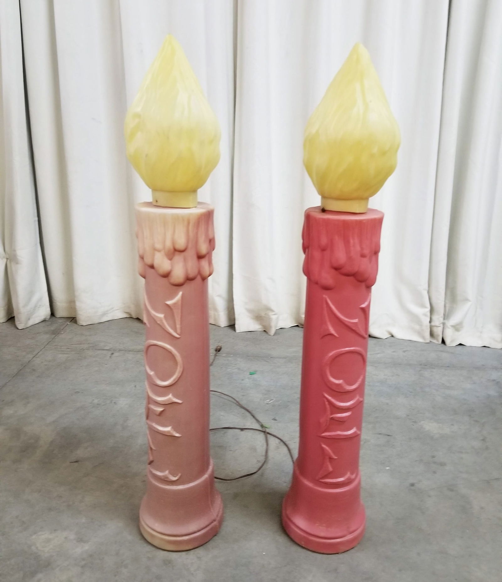 Pair of Vintage Noel Christmas Candles Blow Mold Outdoor Christmas Decorations: Pair of Vintage Noel Christmas Candles Blow Mold Outdoor Christmas Decorations Size 42"