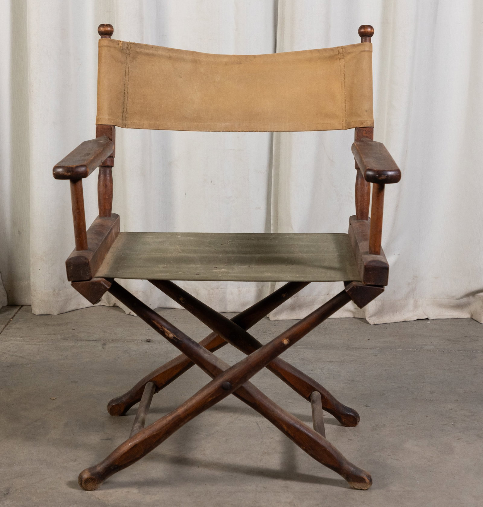 Vintage Military Folding Chair: Vintage Military Folding Chair, canvas seating with wood frame Size 32" x 24" x 17" Literature Brooks Auction is not responsible for outbids. Questions? Call the office at (856) 694-2960 or email us