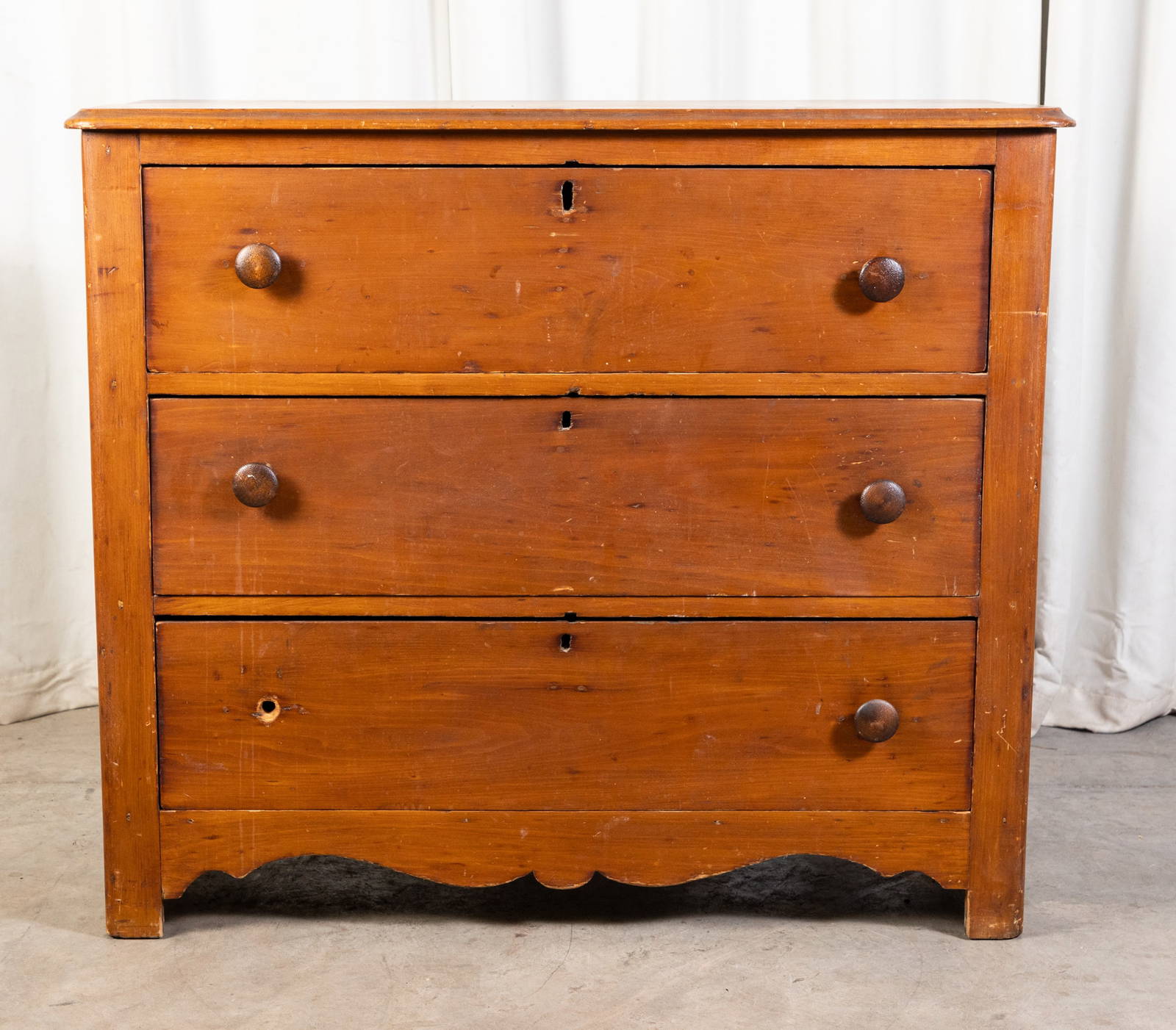 Antique Primitive Three Drawer Horizontal Dresser Auction