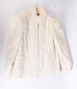 Vintage White Rabbit Fur Coat: Vintage White Rabbit Fur Coat, made in Korea Size 27" x 23" Literature Brooks Auction is not responsible for outbids. Questions? Call the office at (856) 694-2960 or email us directly at info@brooks