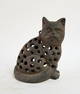 Antique Cast Iron Patio Cat Lantern