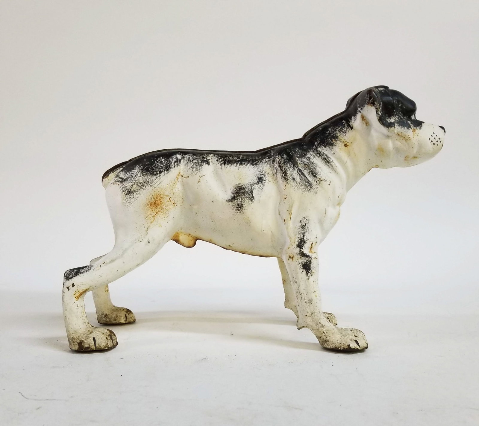 Cast Iron Staffordshire Bull Terrier Door Stop Figurine: Cast Iron Staffordshire Bull Terrier Door Stop Figurine Size 10" x 5" x 15" Literature Brooks Auction is not responsible for outbids. Questions? Call the office at (856) 694-2960 or email us directl