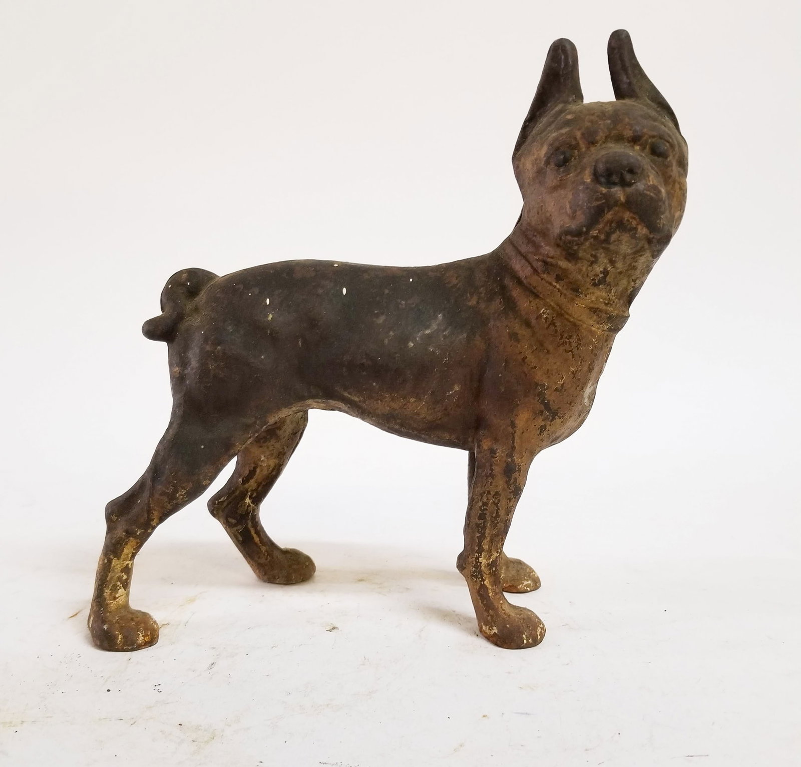 Cast Iron Boston Terrier Bulldog Figurine: Cast Iron Boston Terrier Bulldog Figurine Size 10" x 10" x 5" Literature Brooks Auction is not responsible for outbids. Questions? Call the office at (856) 694-2960 or email us directly at info@broo