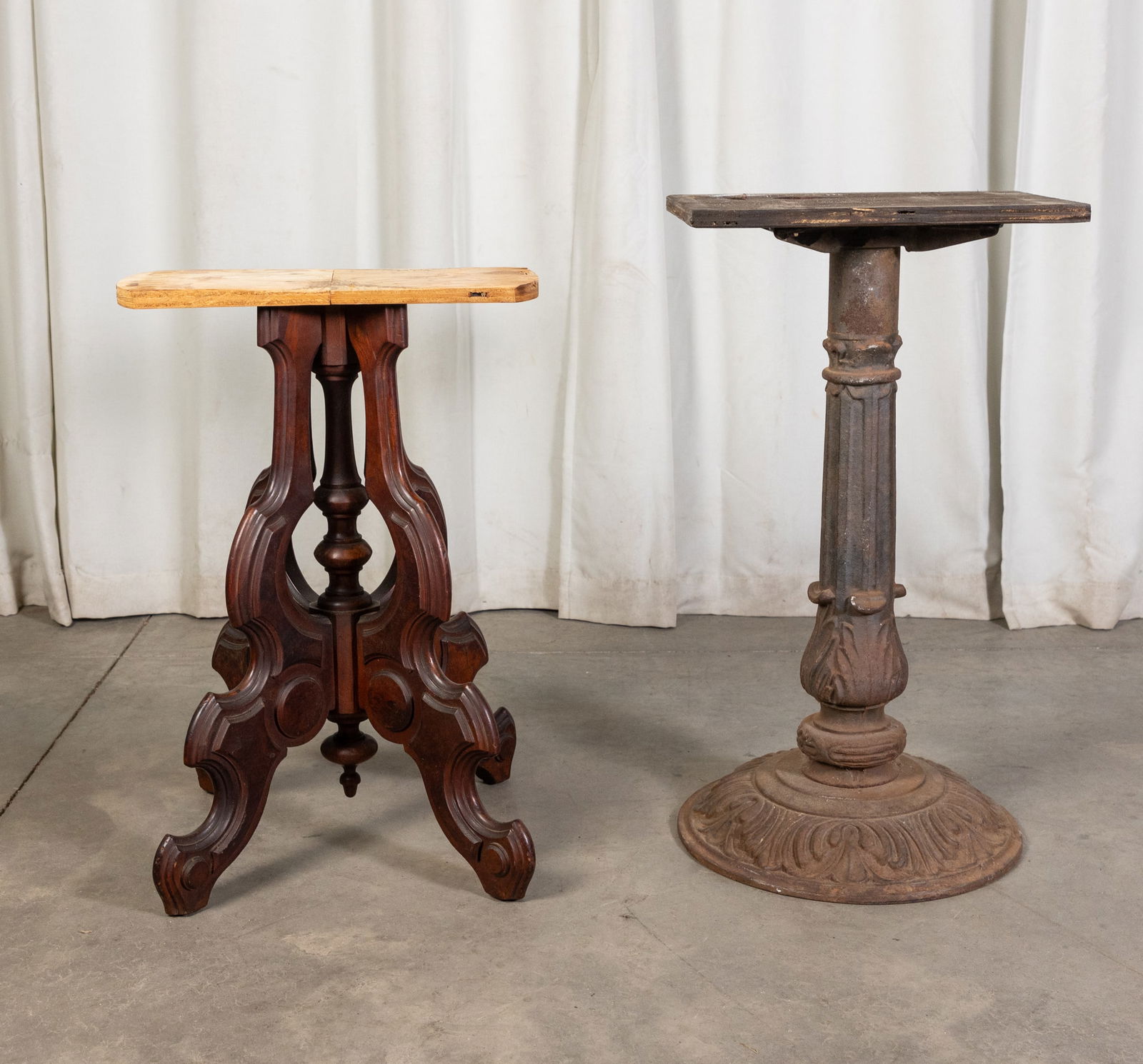 Two Victorian Table Bases Auction