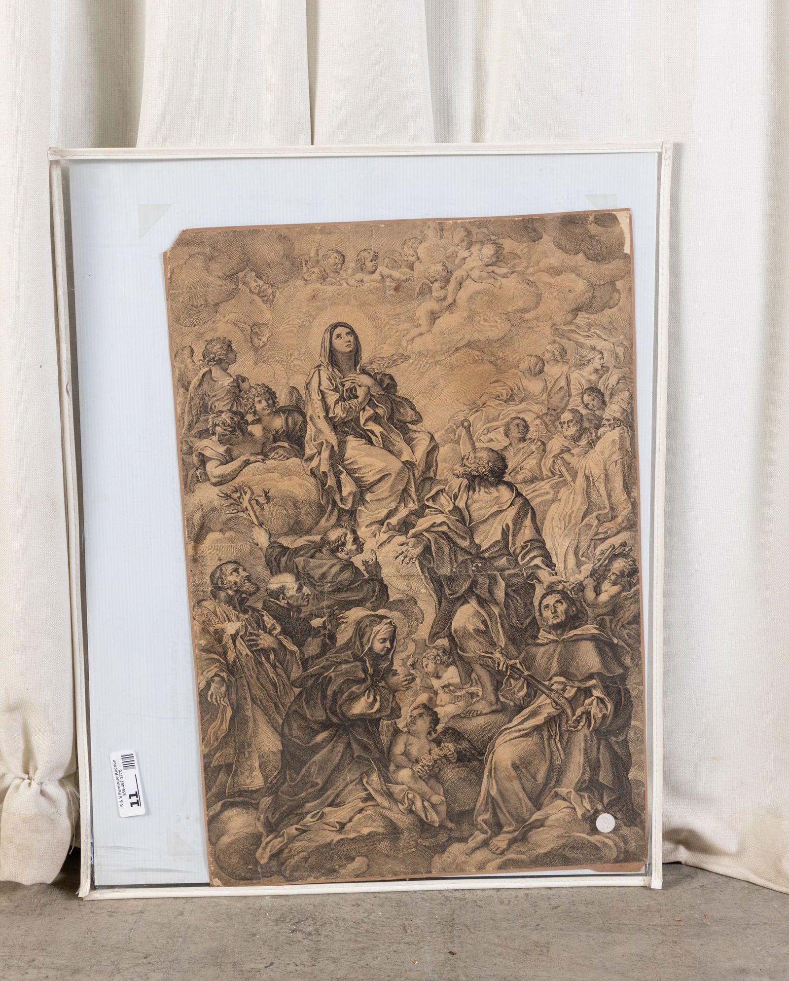 Pietro Aquila "Virgin Mary in Glory" Antique Print (1 of 3)