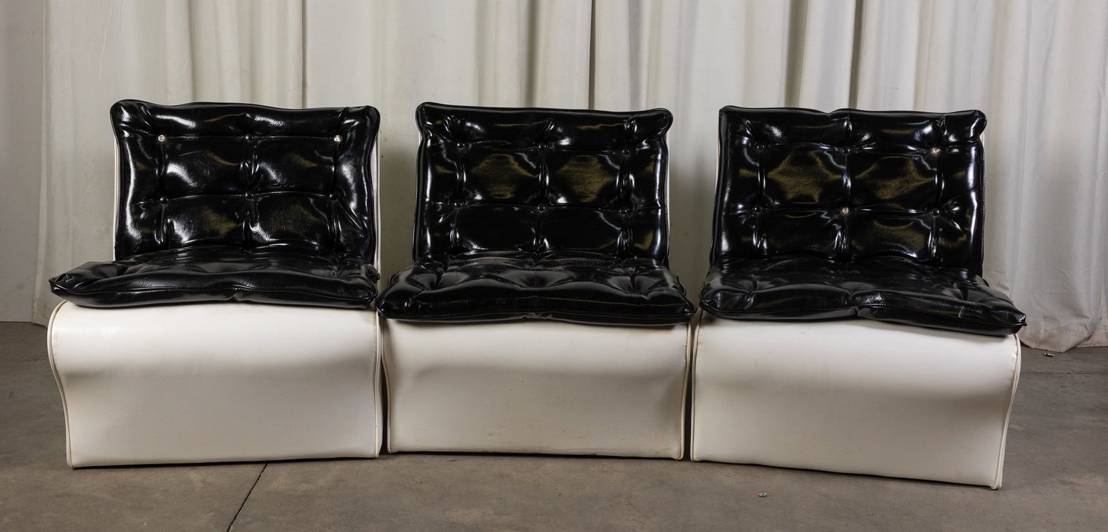Three Vintage Mod Space Age Leather Lounge Club Chairs (1 of 8)