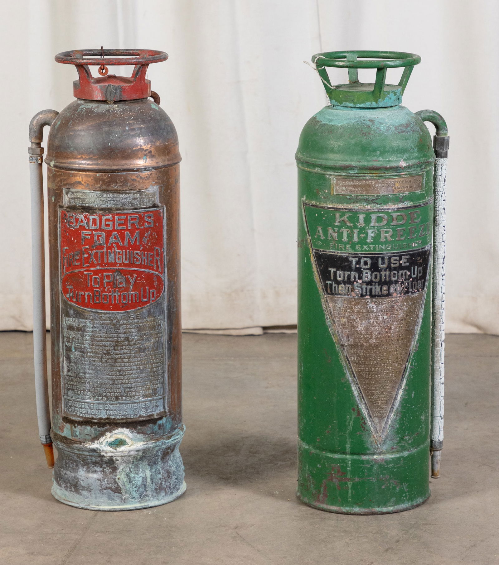 Two Antique Fire Extinguishers Auction