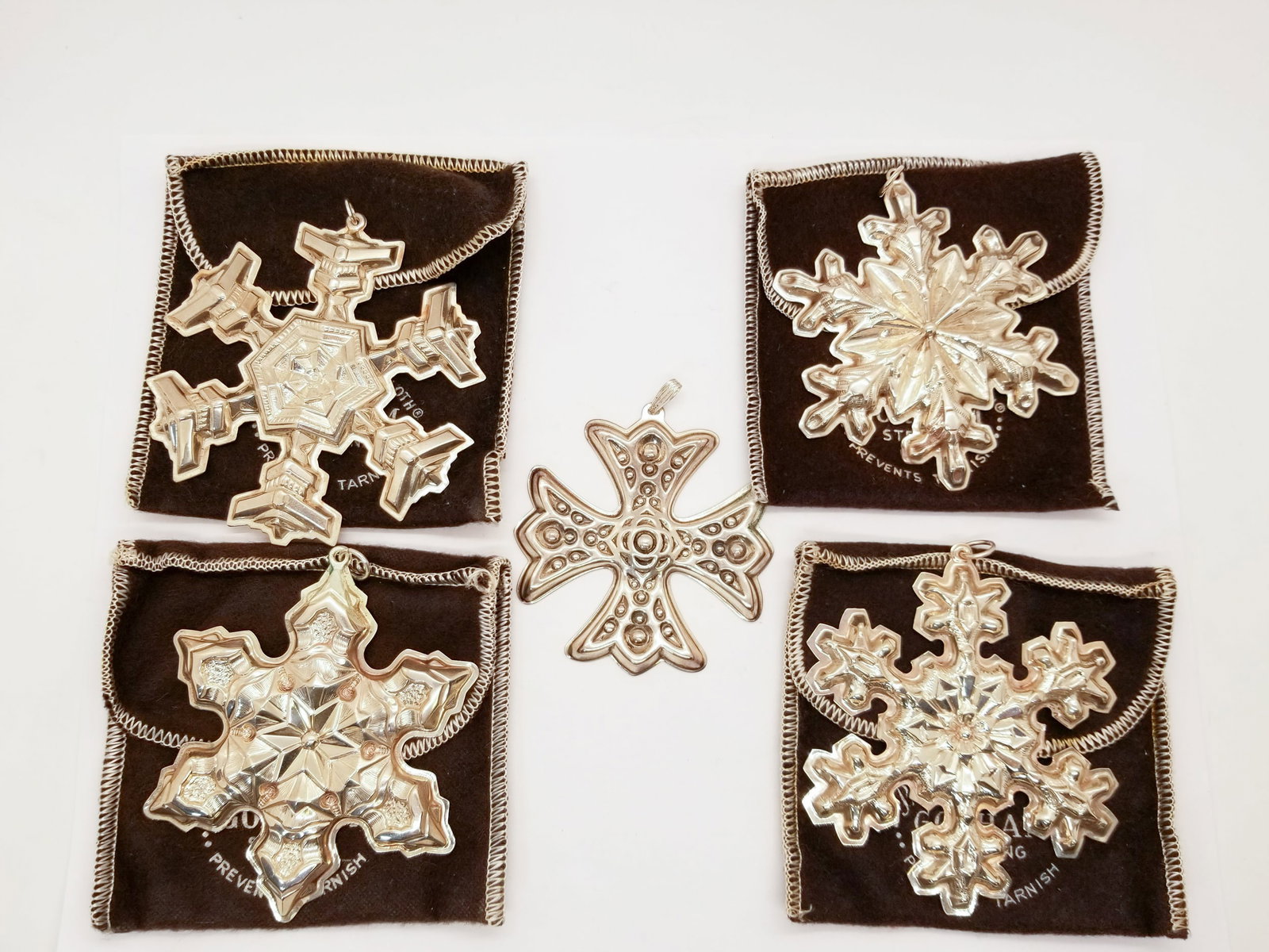 Five Sterling Silver Christmas Ornaments (1 of 6)