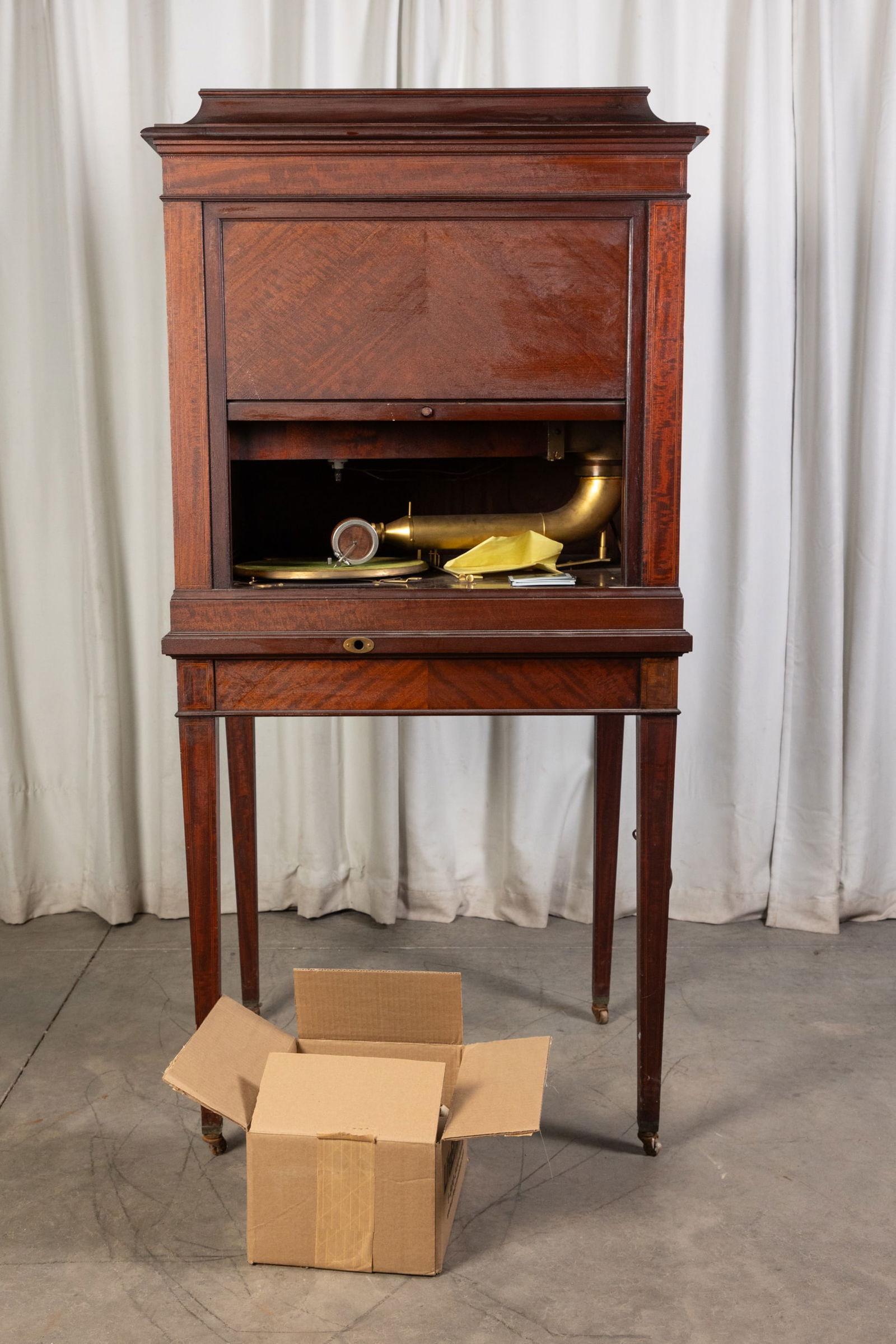 Rare Valens Co. Electric 78 Player Phonograph Antique Standing Cabinet (1 of 10)