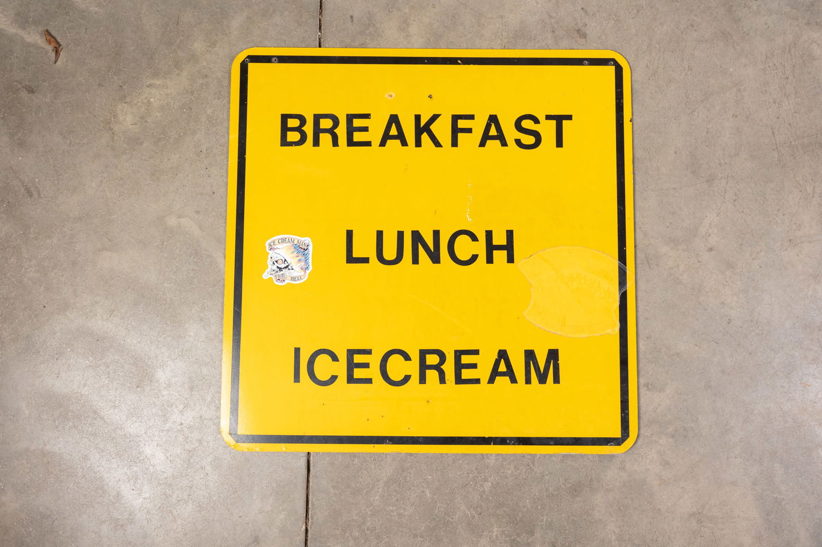 Metal "Breakfast - Lunch - Ice Cream" Sign (1 of 2)