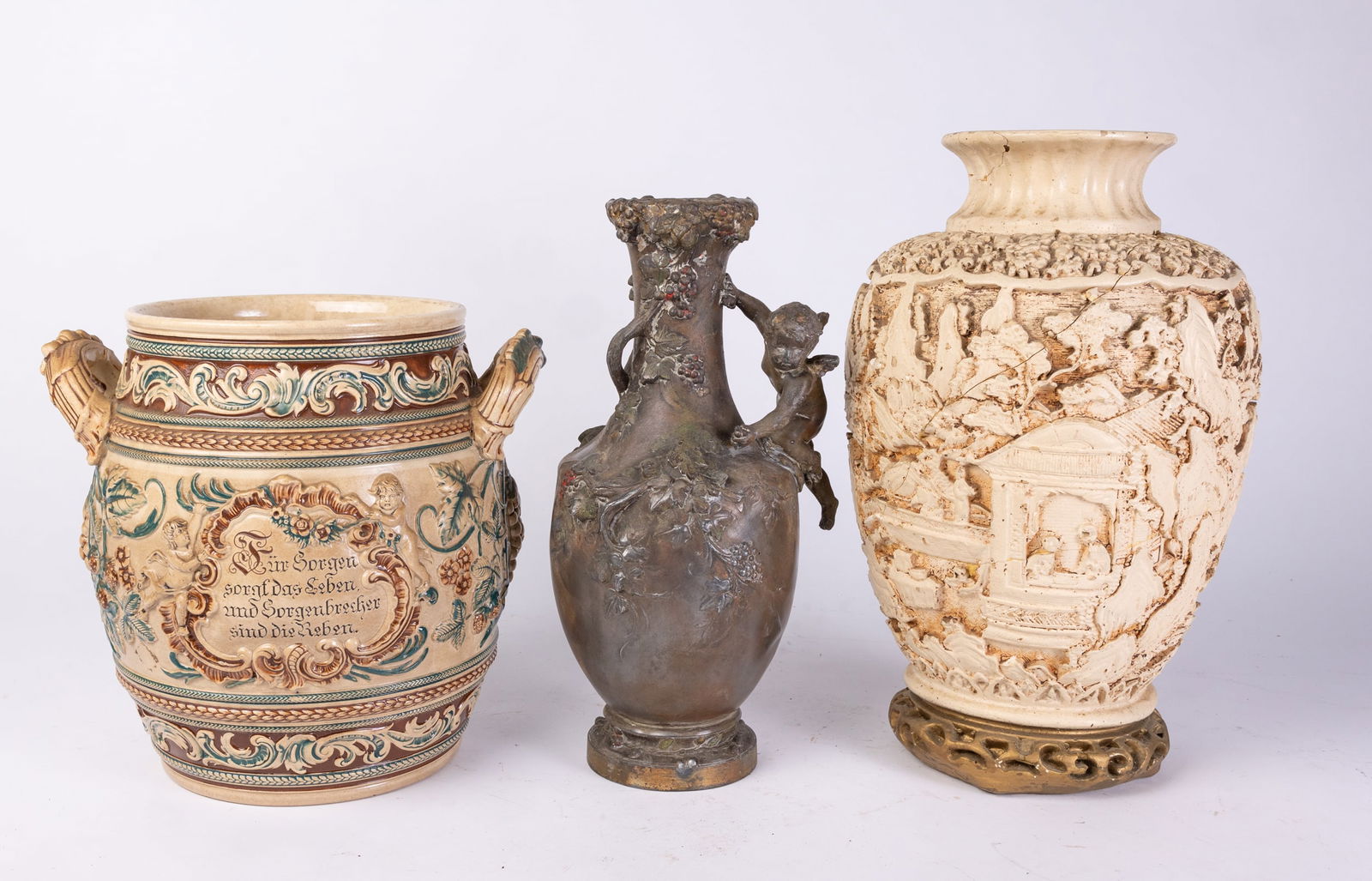 Three Decorative Ornate Vases (1 of 8)