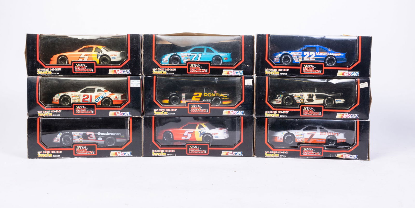 Nine 1:24 Scale Racing Champions, Inc. Nascar Stock Car Replica Die Cast Cars in Original Boxes (1 of 5)