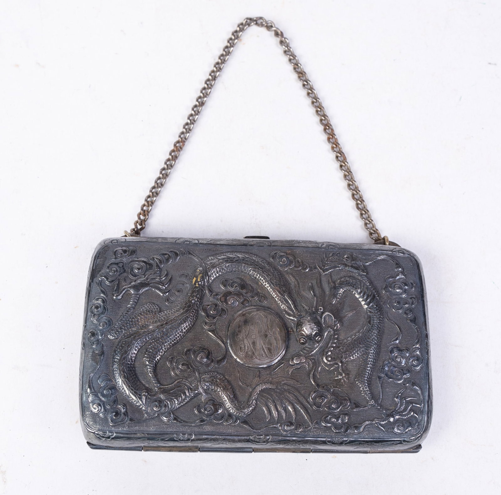 Sterling Silver Handbag: Sterling Silver Handbag, chain is not sterling, 164.0 grams, 5" x 0.75" x 3.5" Size 5" x 0.75" x 3.5" Literature Brooks Auction is not responsible for outbids. Questions? Call the office at (856) 69