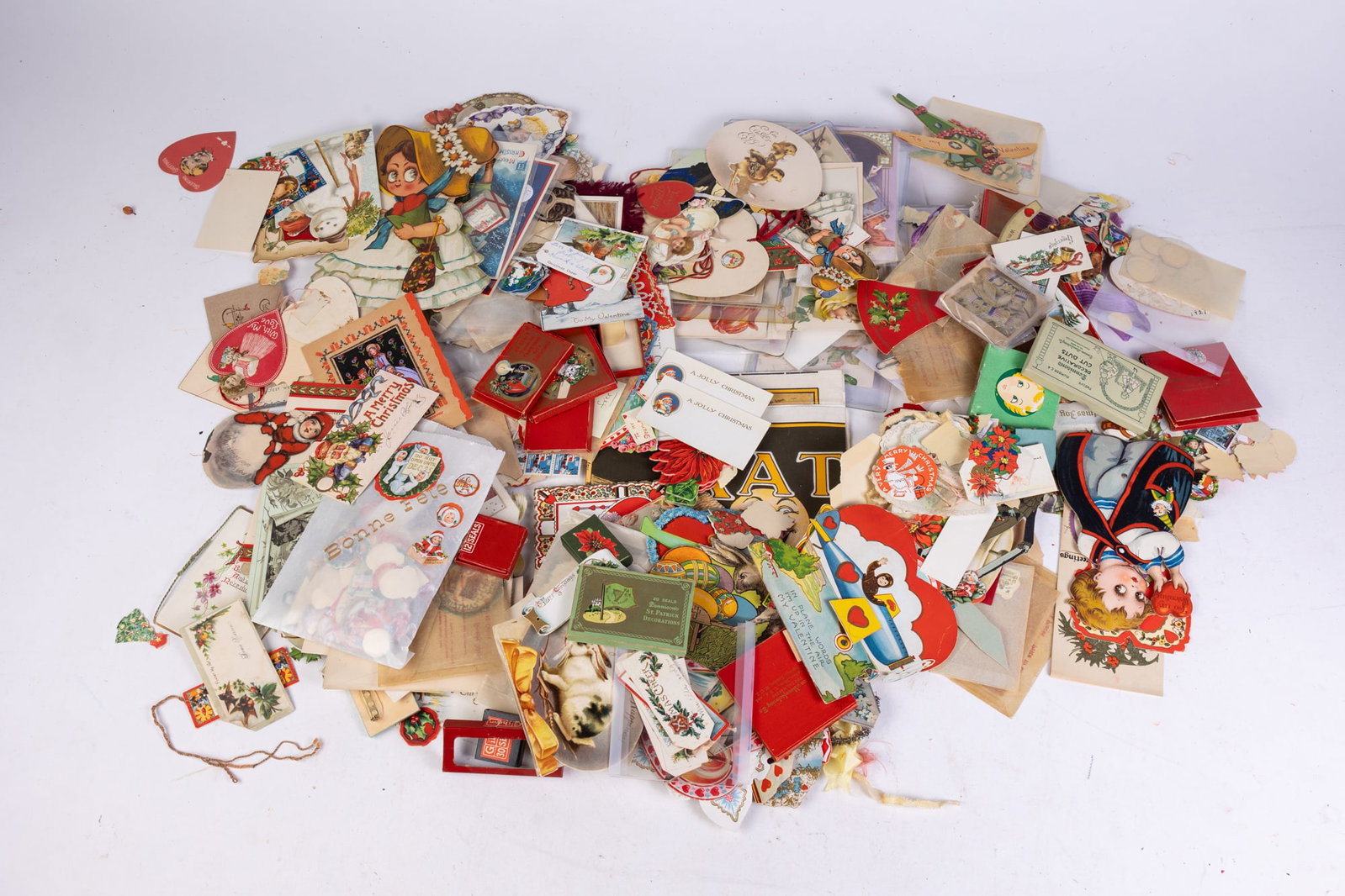 Vintage and Antique Greeting Cards: Vintage and Antique Greeting Cards: Valentines - Christmas - Thanksgiving - Halloween Size 7" x 12" x 12" Literature Brooks Auction is not responsible for outbids. Questions? Call the office at (856