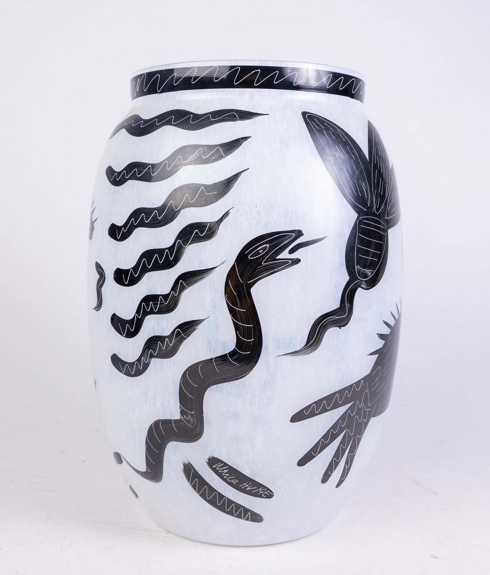 Kosta Boda Caramba Vase: Kosta Boda Caramba Vase Size 13.5" Literature Brooks Auction is not responsible for outbids. Questions? Call the office at (856) 694-2960 or email us directly at info@brooks.auction. •