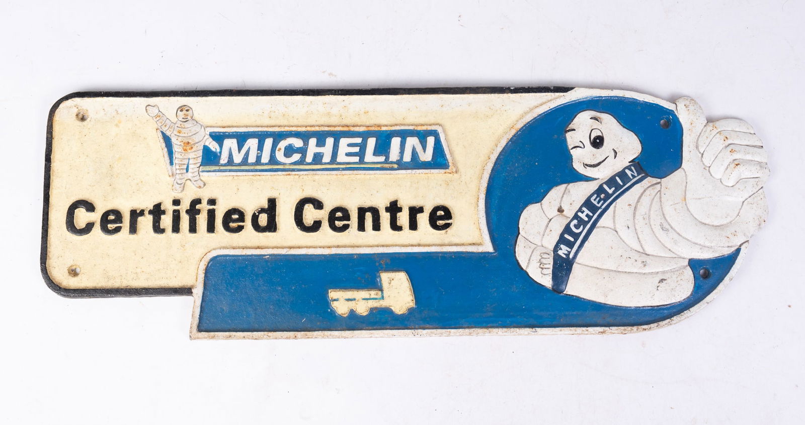 Vintage Cast Iron Michelin Man "Certified Centre" Sign (1 of 4)