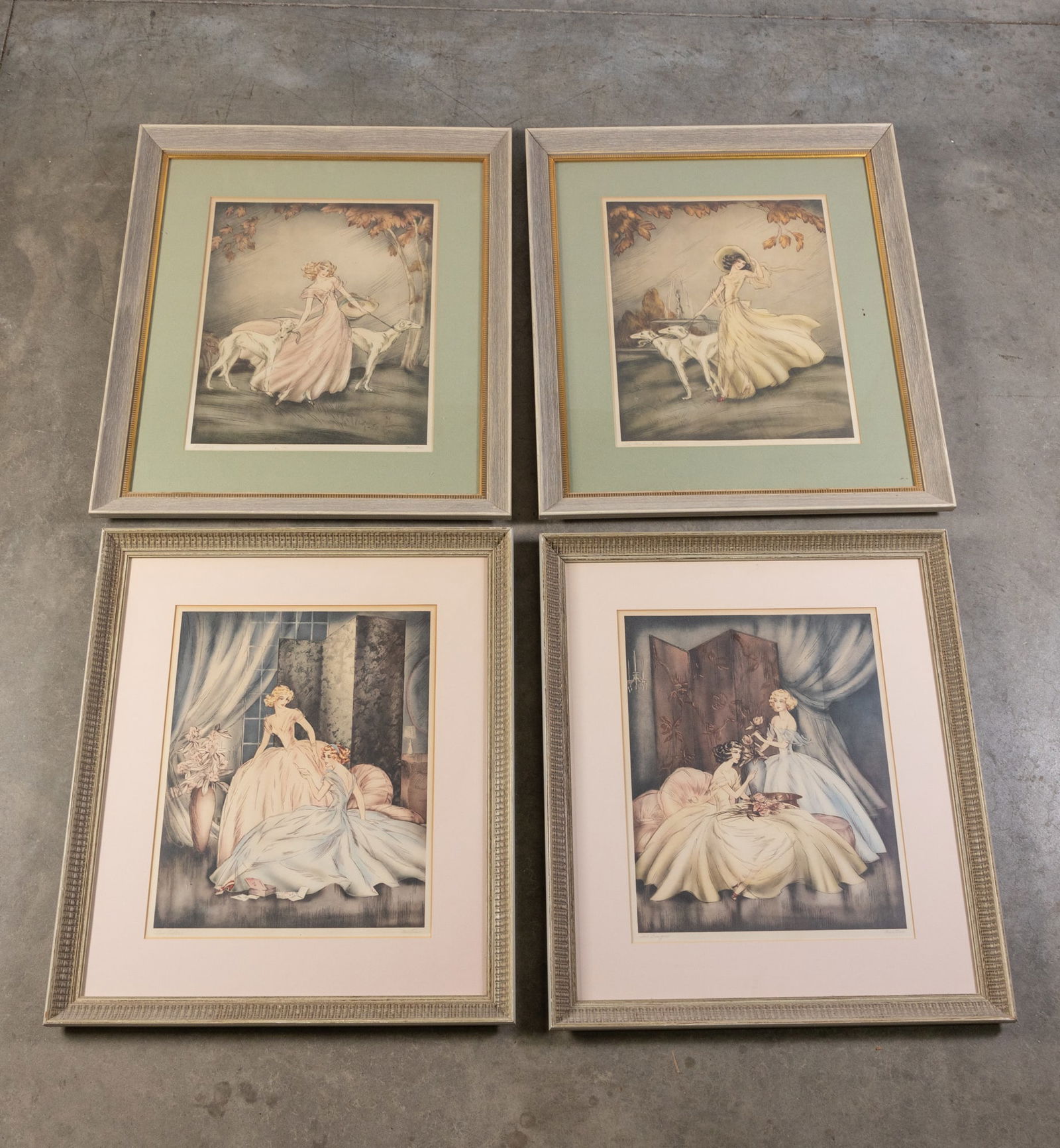 Four Framed Art Deco Prints by Martine (1 of 6)