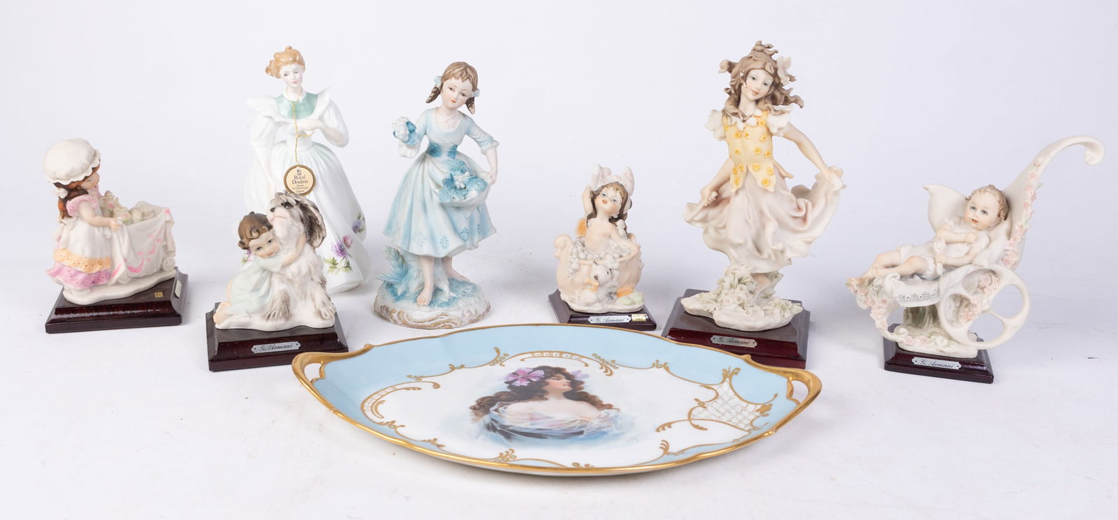 Vintage Porcelain Figures: Vintage Porcelain Figures: Royal Doulton Figure of the Month March - Armani's Little Treasures - and more Size 7" x 12" x 12" Literature Brooks Auction is not responsible for outbids. Questions? Cal