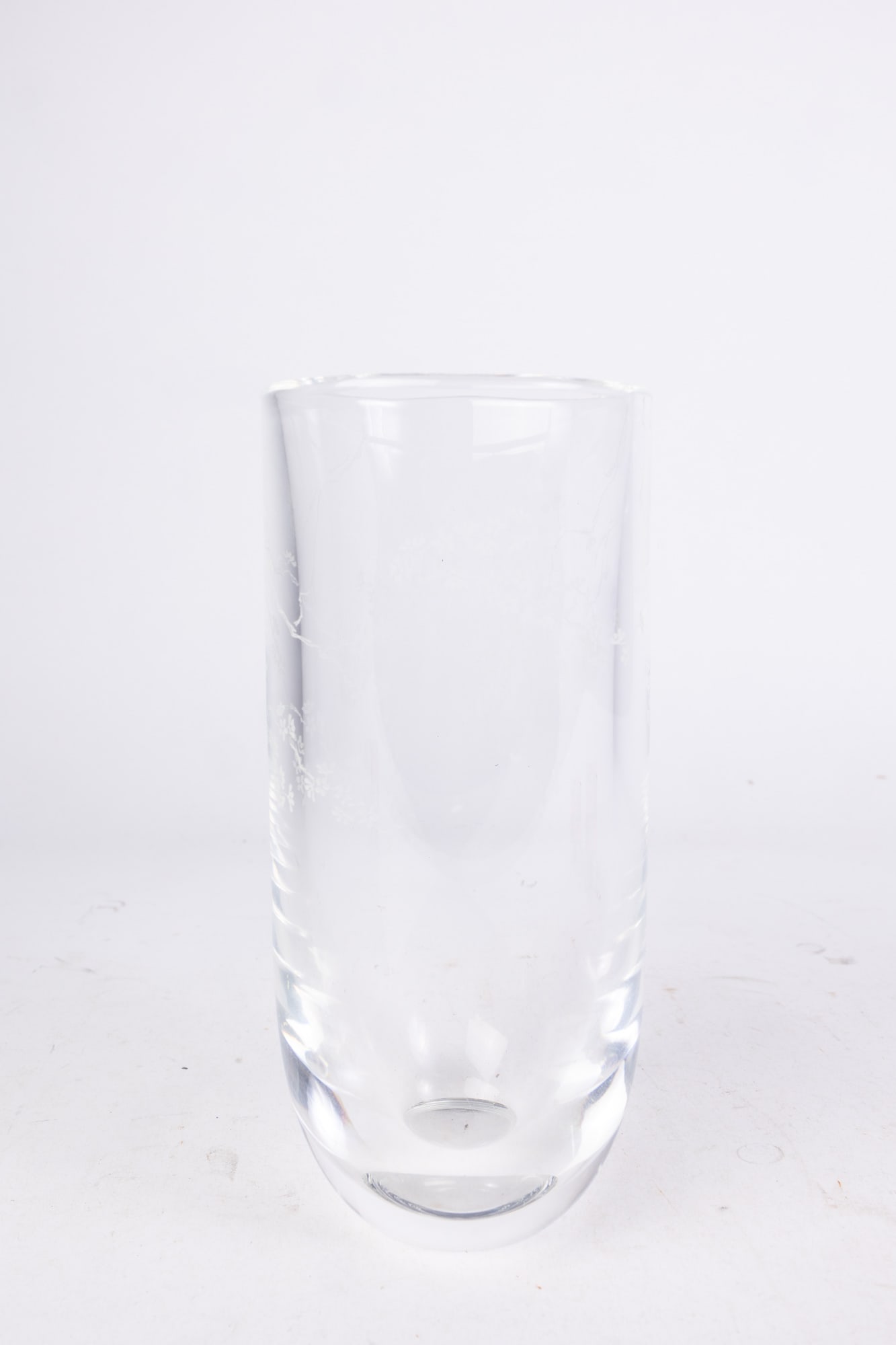 Signed Steuben Decorative Vase with Etched Flower Design (1 of 3)