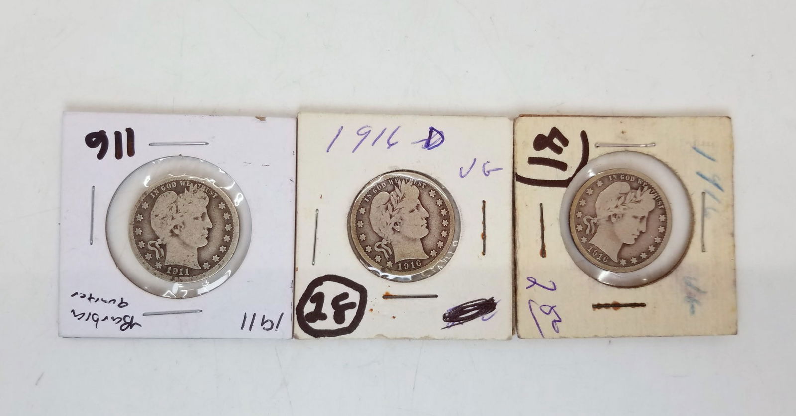 Three Barber Quarters (1 of 2)