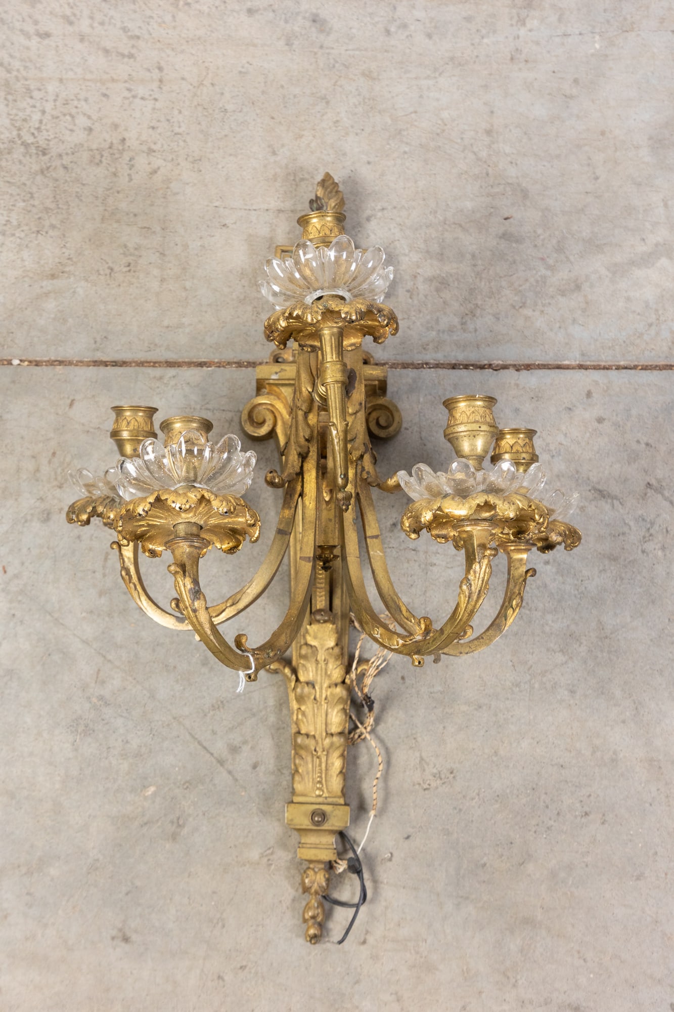 Five Light Gilt Bronze Sconce (1 of 5)
