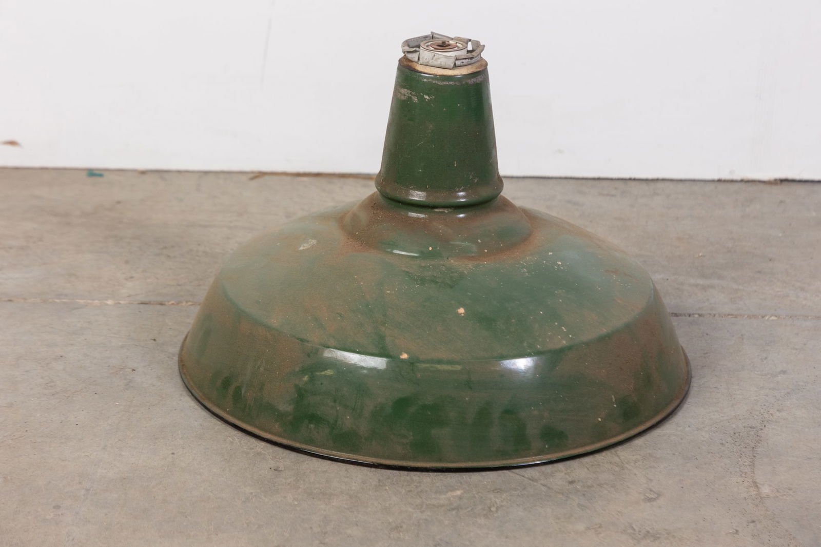 Vintage Green Enamel Metal Hanging Industrial Lamp (1 of 3)