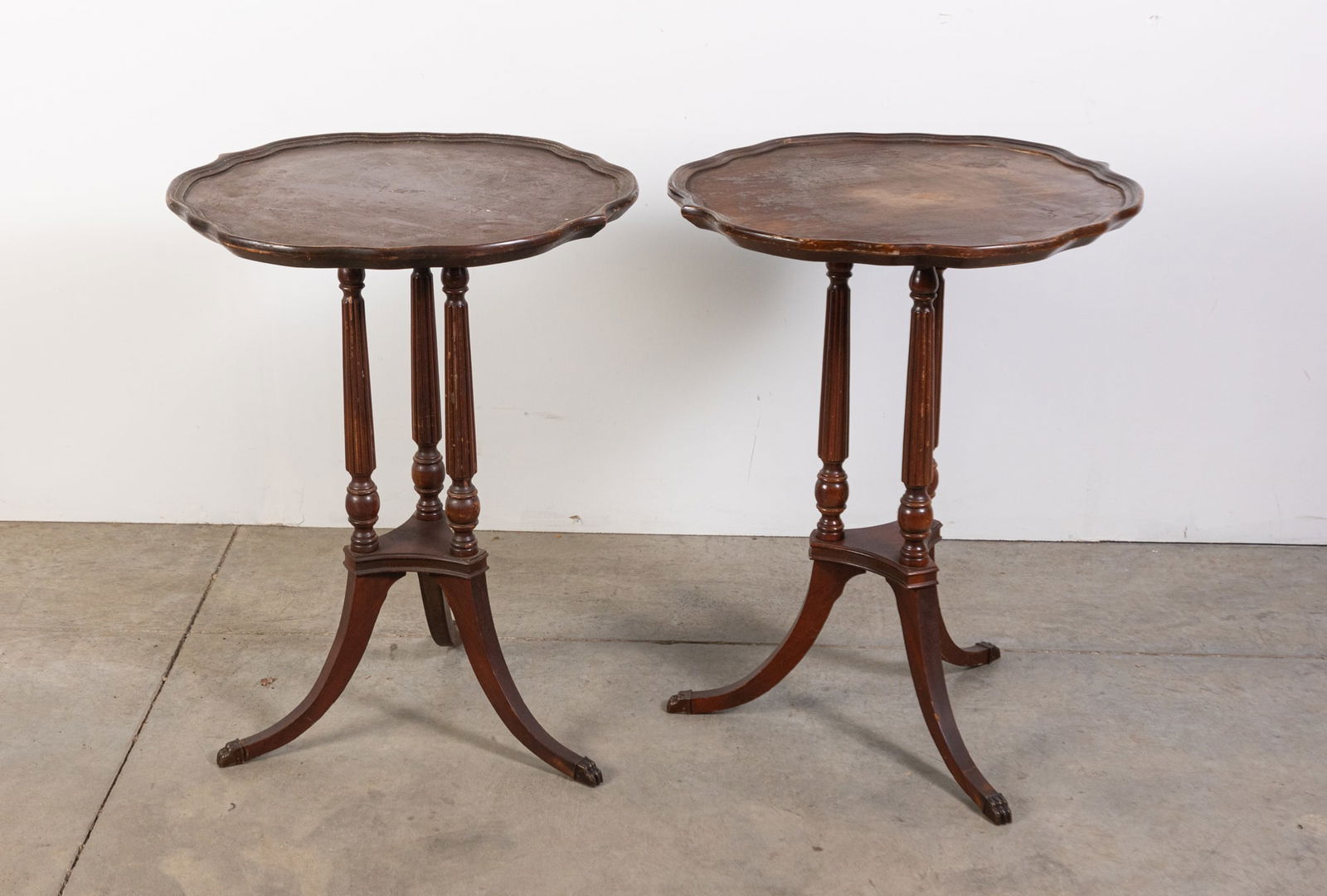 Mersman Antique Pie Crust Clawfoot Table Pair (1 of 5)