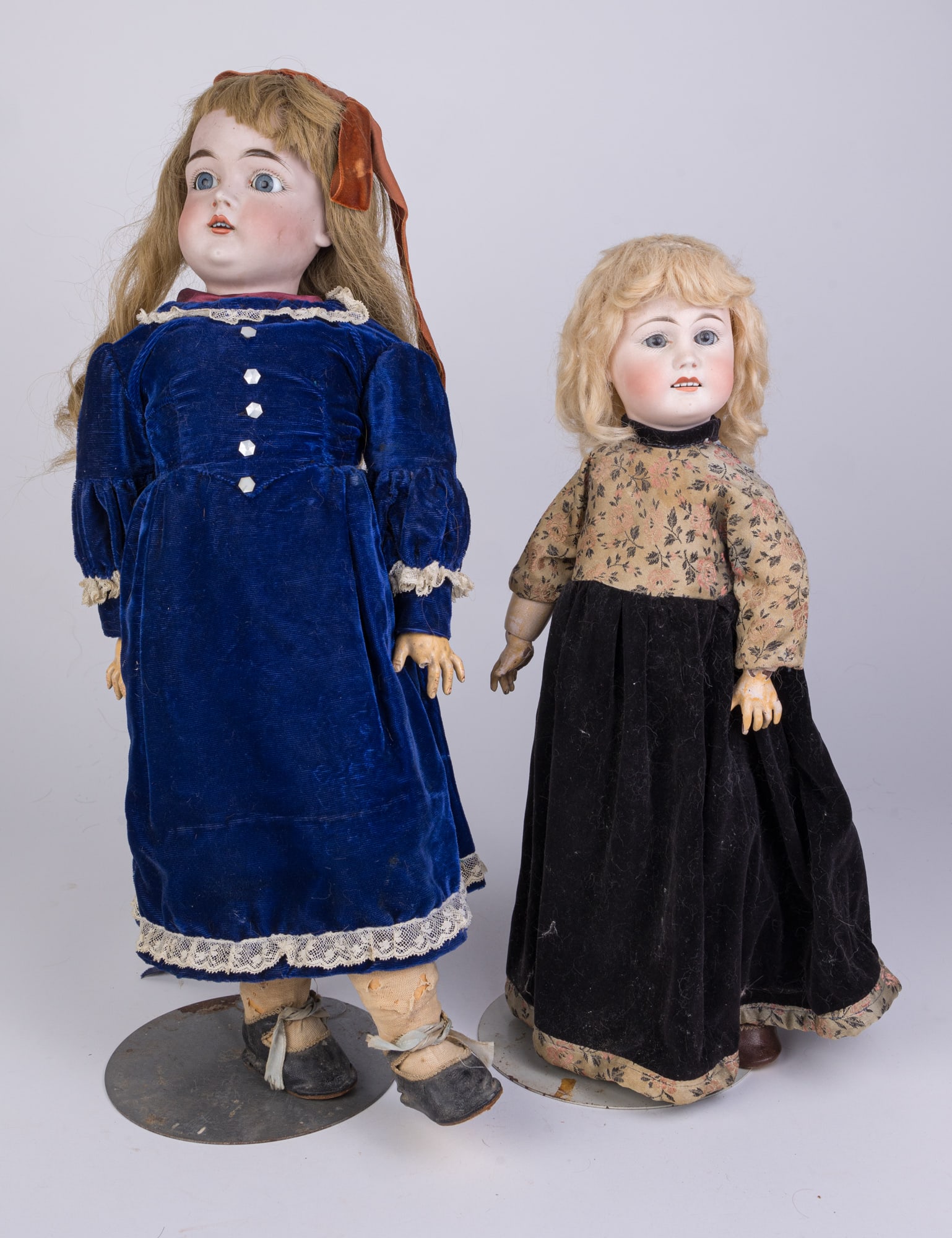 Two German Made Antique Porcelain Headed Dolls (1 of 10)