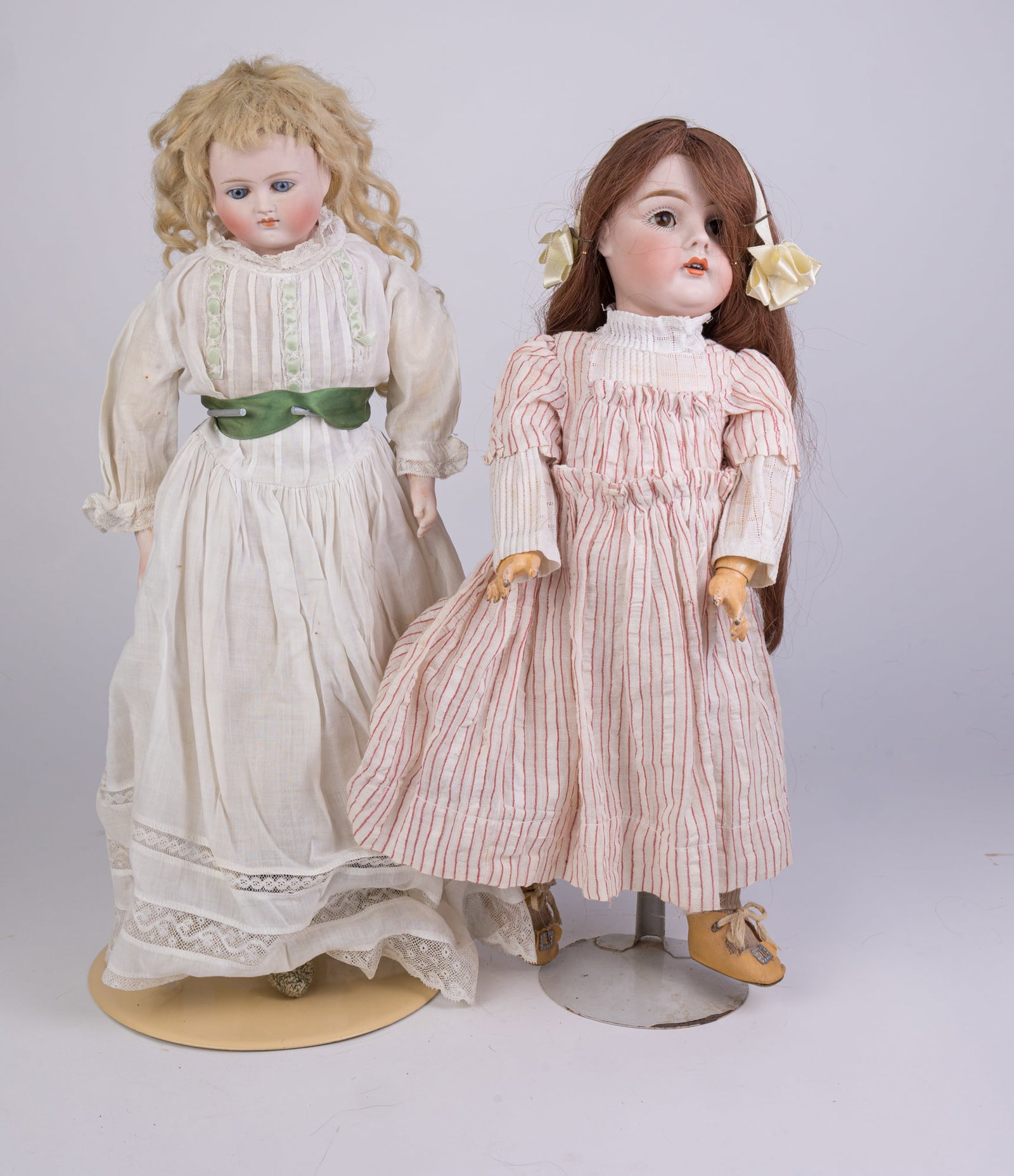 Two German Made Antique Porcelain Headed Dolls (1 of 8)