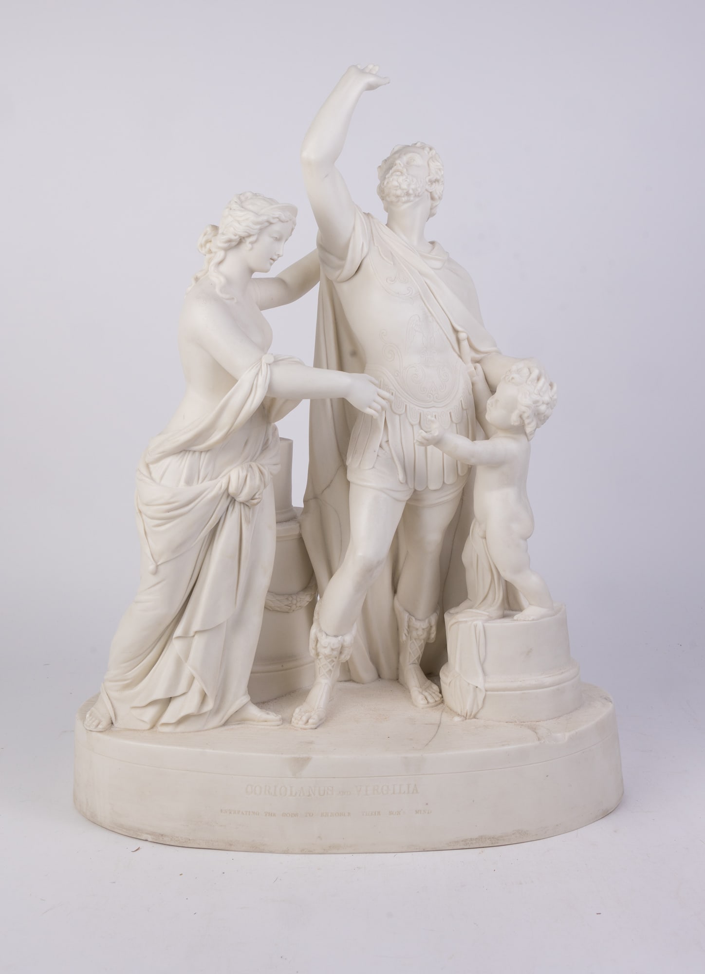 19th Century "Coriolanus and Virgilia" Copeland Parianware: 19th Century "Coriolanus and Virgilia" Copeland Parianware Sculpture Size 21" x 16" x 9" Literature Brooks Auction is not responsible for outbids. Questions? Call the office at (856) 694-2960 or ema