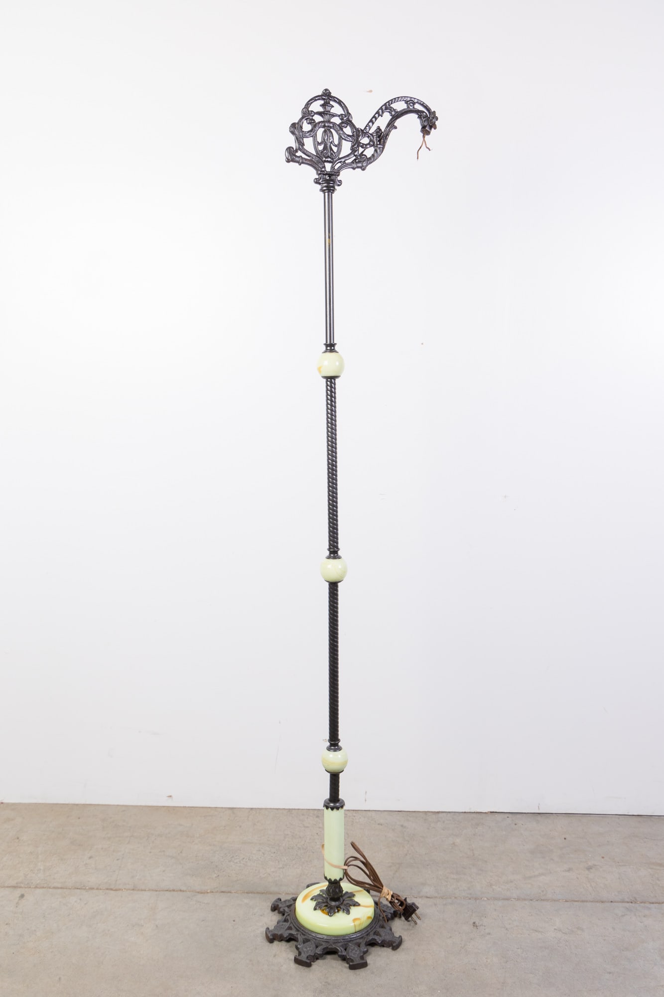 Jadite Floor Lamp Base: Jadite Floor Lamp Base Size 60" H Literature Brooks Auction is not responsible for outbids. Questions? Call the office at (856) 694-2960 or email us directly at info@brooks.auction. • P