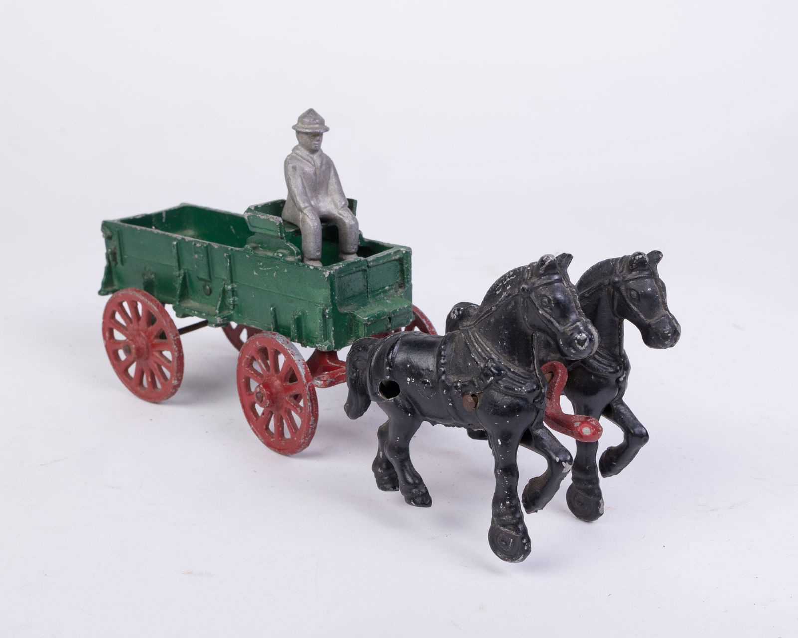 Lead Horse Drawn Carriage Toy: Lead Horse Drawn Carriage Toy Size 7" x 12" x 12" Literature Brooks Auction is not responsible for outbids. Questions? Call the office at (856) 694-2960 or email us directly at info@brooks.auction.<