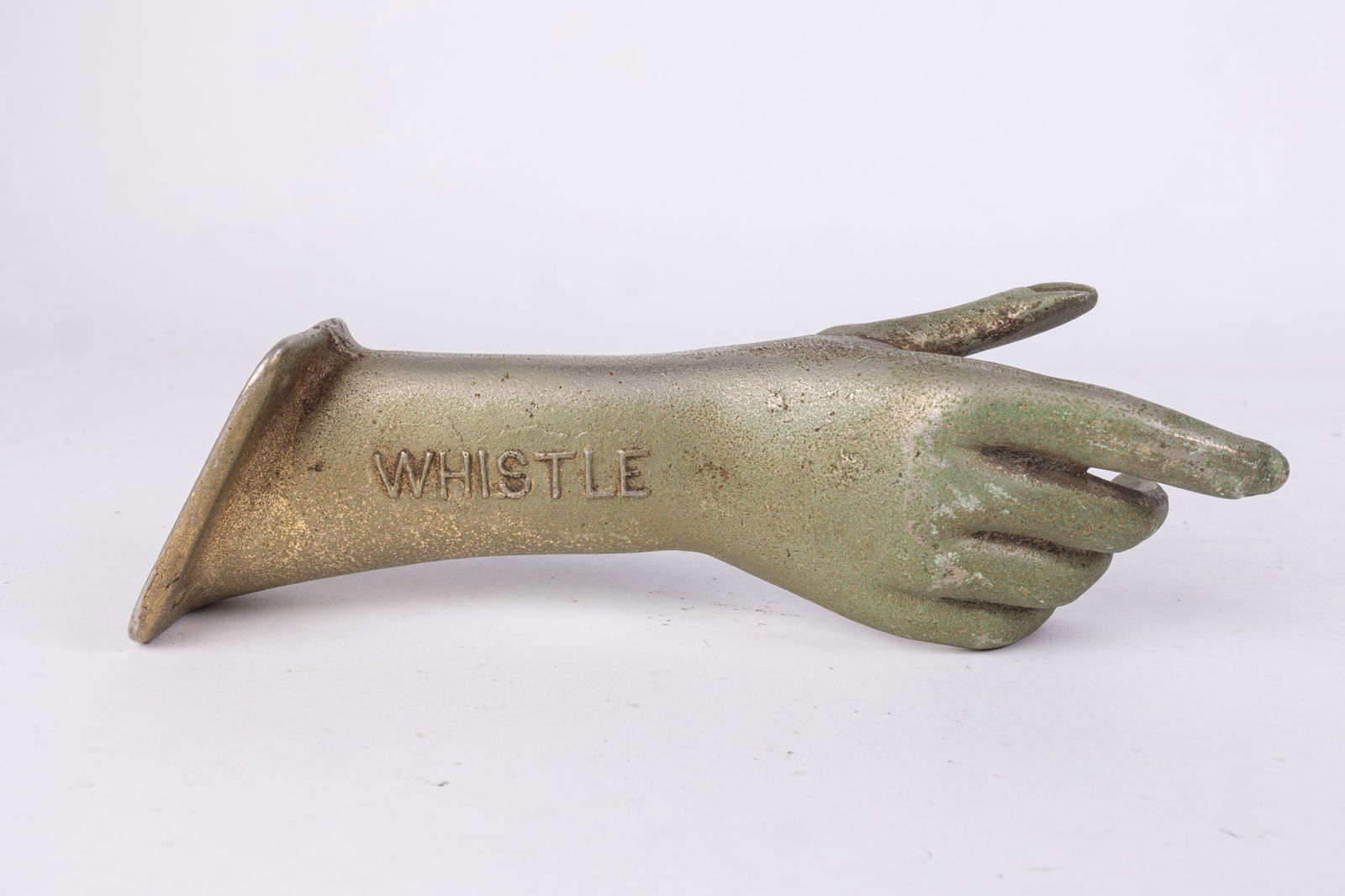 Whistle Soda Antique Advertising Cast Iron Wall Mount Hand Display (1 of 7)