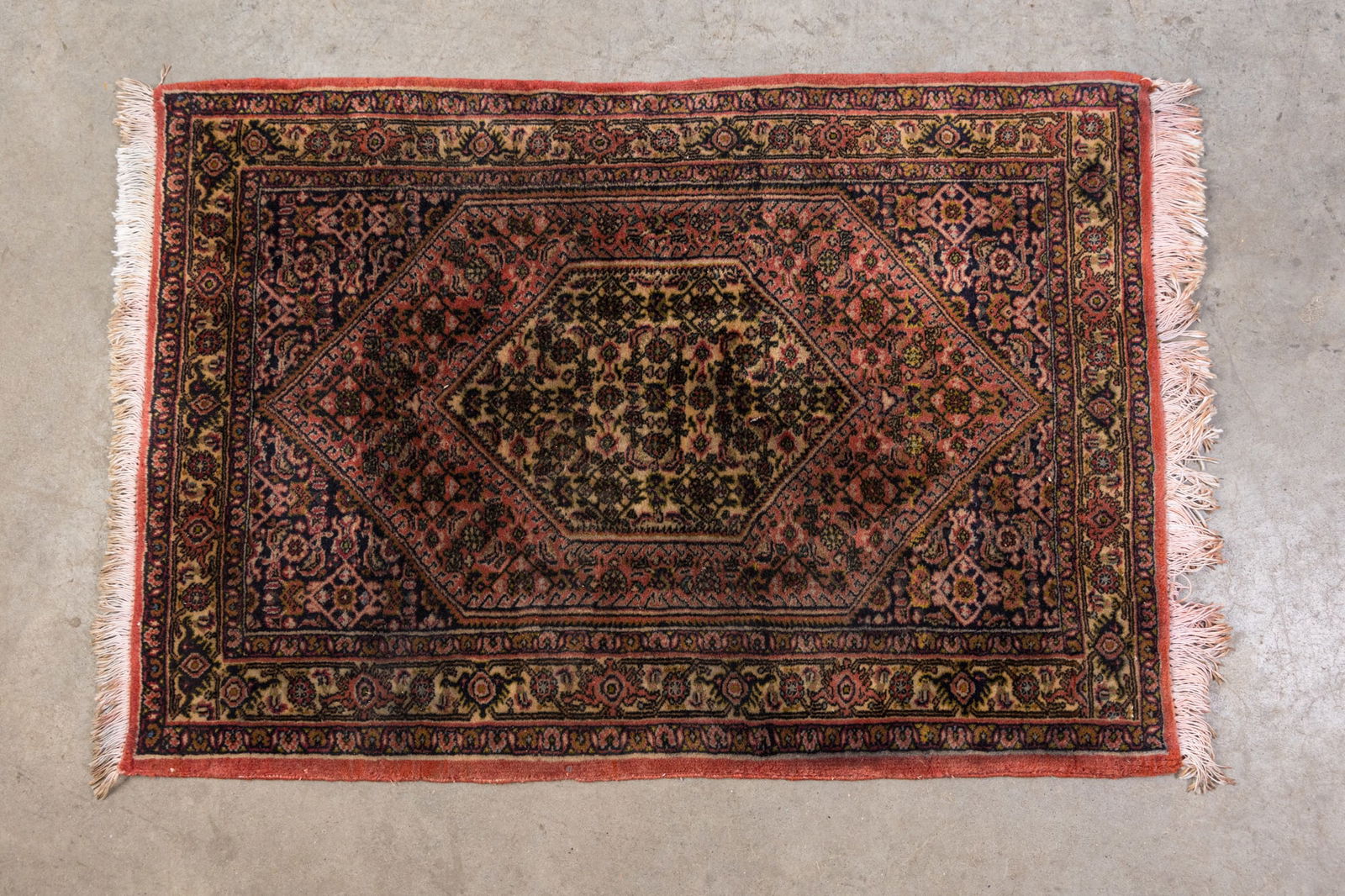 Vintage Bijar Hand Woven Wool Oriental Small Rug (1 of 3)