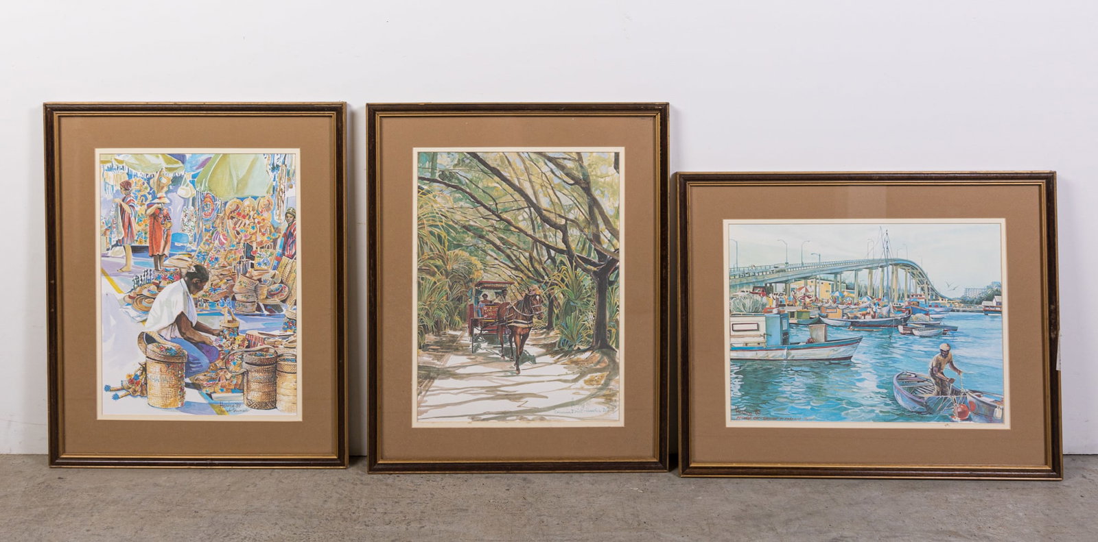 Three Original Pastel Artworks Signed "Hering" (1 of 5)