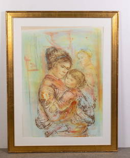 Edna Hibel "Mother & Children" Signed Artist Proof and Pastels: Edna Hibel "Mother & Children" Signed Artist Proof and Pastels Size 47" x 37" Literature Brooks Auction is not responsible for outbids. Questions? Call the office at (856) 694-2960 or email us direc
